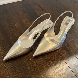 Zara silver slingbacks - 40